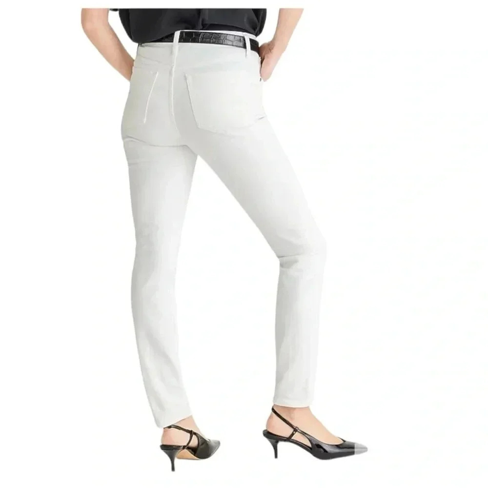 J Crew White Jeans 9” High-rise Toothpick Skinny Denim Pants - Picture 2 of 15